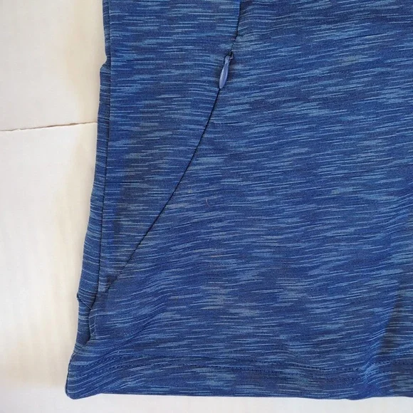 Blue Space Dye Asymmetrical Zipper Athletic Activewear Jacket LARGE Blue - Picture 11 of 13